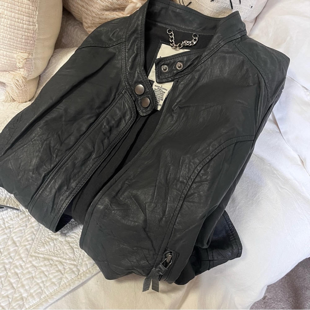 Leather Charcoal Gray Jacket Womens - Picture 13 of 13